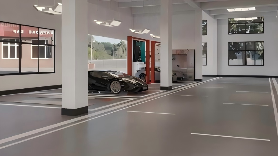 汽車4S店展廳地坪選什么好？富萊德環氧自流平地坪漆解決方案